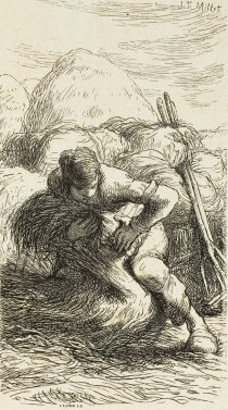 Крестьянин вяжет снопы. Жан Франсуа Милле 1832-1883