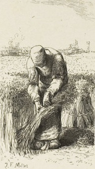 Крестьянка за вязкой снопов. Жан Франсуа Милле